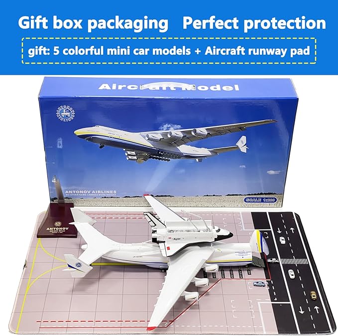 1:200 Scale AN225 Model Airplane，Openable Cabin, 17-inch Length, Resin Aircraft Model Toy for Gifts and Collections (an225-3)
