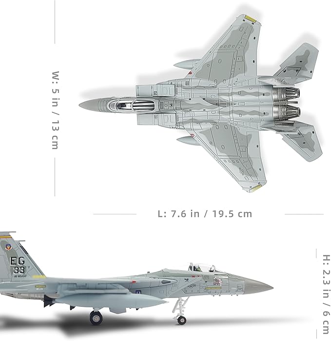 1/100 F-15C Eagle Metal Airplane Model Kits with Stand Gulf Spirit Diecast Alloy Fighter Model Jet Military Aircraft Collection for Adult Display or Gift