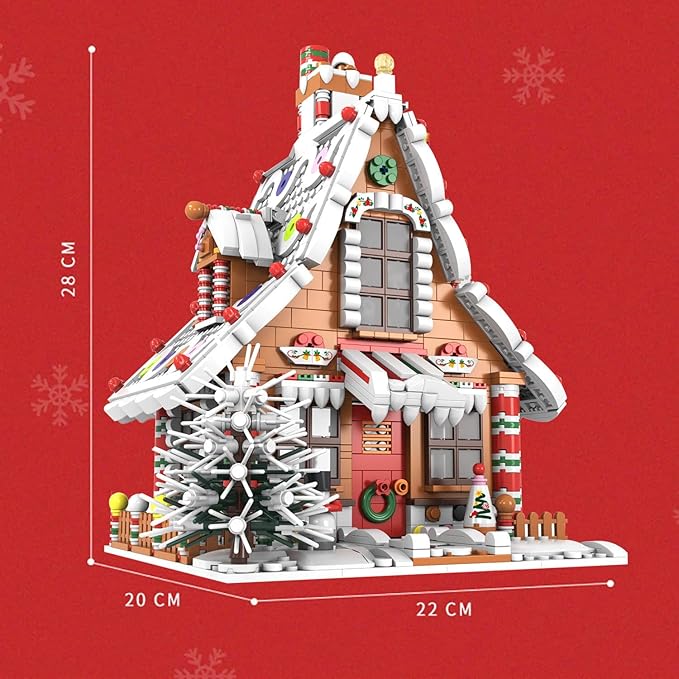 Christmas Gingerbread House Ornaments Building Set Toys, with Led Light, for Kids, Boys, Girls & Adults, Christmas Decorations for Tabletop & Home, Advent Calendar 2025 (1620 Pieces)