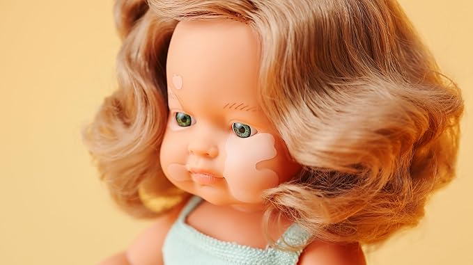 Miniland Doll 15'' Caucasian Girl with Vitiligo (Polybag) - Made in Spain, Anatomically Correct, Inclusion, Quality Toy