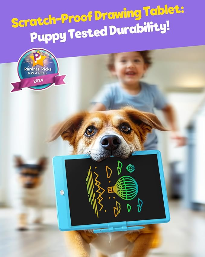 TEKFUN LCD Writing Tablet for Kids, 10-inch Coloring Drawing Pad, Mess Free Doodle Board, Christmas Gifts for Boys and Toddlers, Toys for 3 4 5 6 7 8 Year Old Girls(Blue)