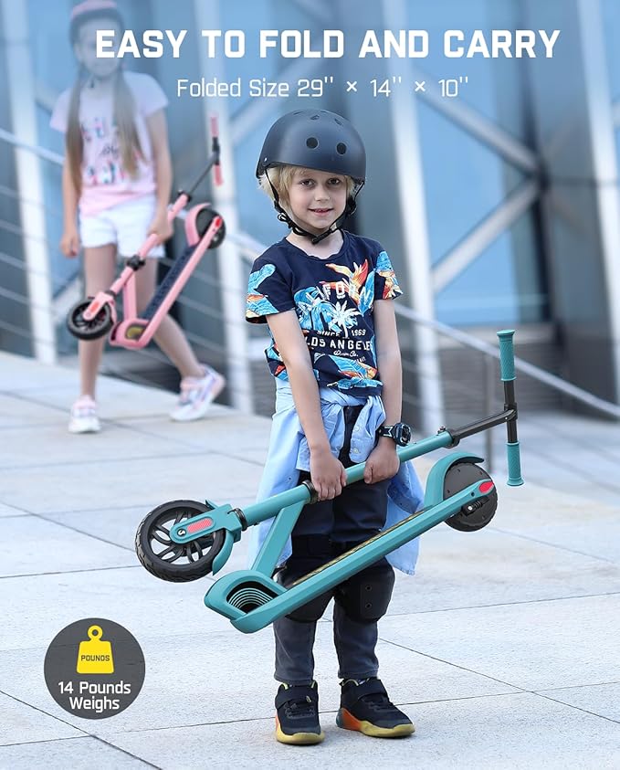 FanttikRide C9 Electric Scooter for Kids 8-12, Adjustable Handlebar Height for Riders 3.9-5.2 ft, 132 lbs, Up to 40 mins Continuous Time, 5 Miles Range, 2 Safe Max Speed 6/10 MPH