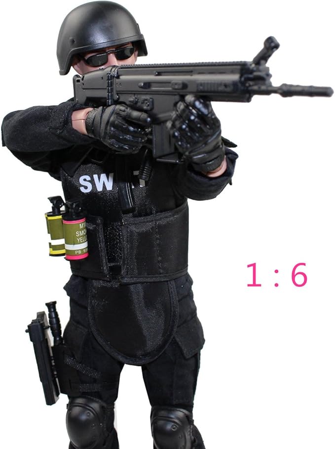 12" Action Figures Toy 1:6 Stand Bendable Soldier Figure Model Toy ( SWAT )