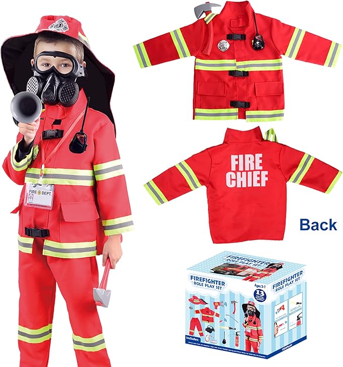 Dress Up Trunk for Kids, Pretend Dress Up Collection with Accessories, Halloween Dressup for Role Play