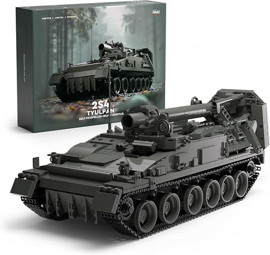 Nifeliz 2S4 Military Tank Building Model, Self-Propelled Heavy Mortar Set for Adults, Collectible Model to Build and Display, Gift for Military Fans (1,438PCS, NF10291)