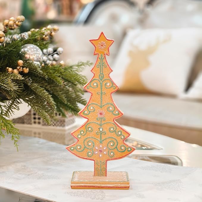 Gingerbread Tree Gingerbread Christmas Decorations Indoor Resin Christmas Tree Statue Decorations Kitchen Tabletop Xmas Decor