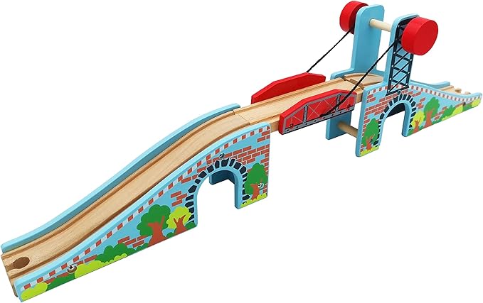 Wooden Train Accessories Train Bridge & Battery Operated Locomotive Train, Compatible with All Major Brand of Railway Tracks.