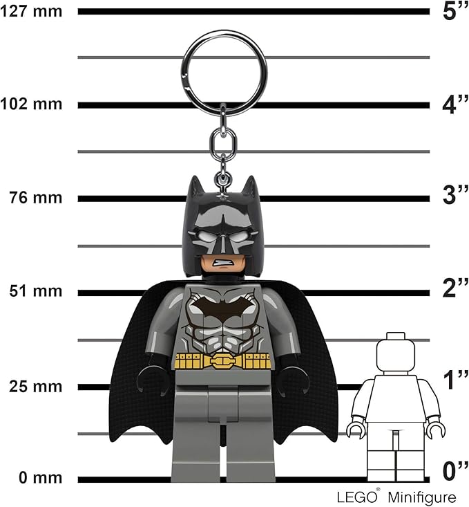 LEGO DC Super Heroes Large 3 Inch Tall Figure Keychain Light - Batman (KE92H)