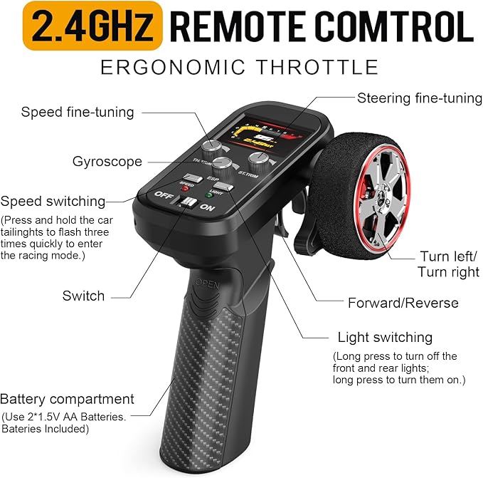 1/43 Mini RC Drift Car with Gyroscope, 4WD Full Proportional RC Car, 2.4GHZ Hobby Grade Remote Control Cars, RTR Model Vehicle, 20+KM/H High Speed for Hobbyists Kids Adults (Lime Green)