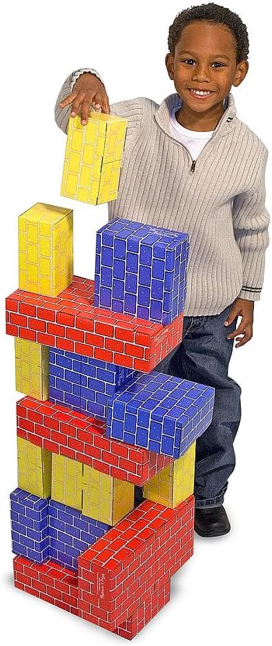 Melissa & Doug Jumbo Extra-Thick Cardboard Building Blocks - 40 Blocks in 3 Sizes