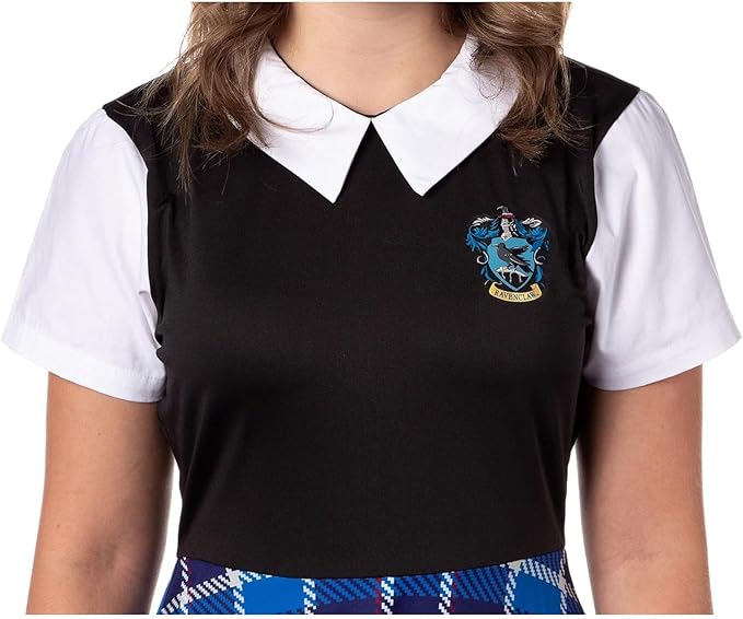 Harry Potter Costume Dress Cosplay Plaid Skirt Dresses for Women Juniors, All 4 Hogwarts Houses Available