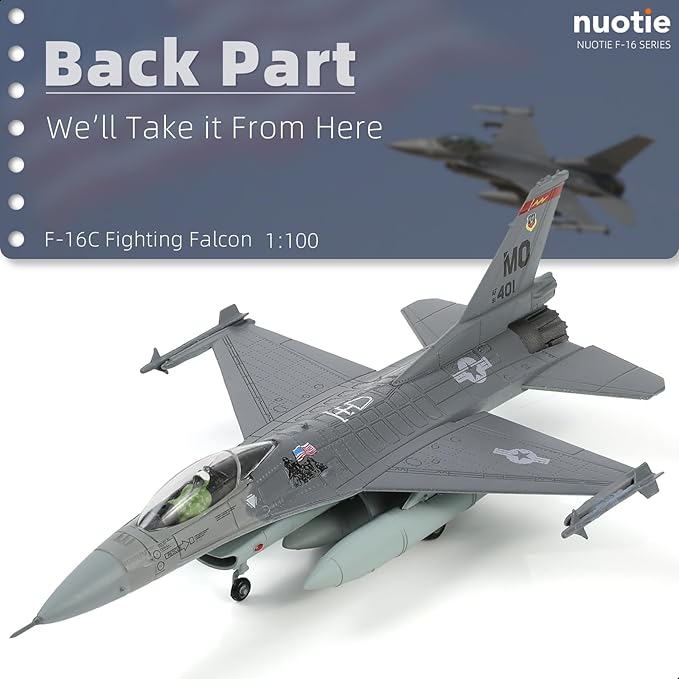 1/100 F-16C Fighting Falcon Fighter Model Metal DieCast Aircraft Jet Kit Fighter Plane Model Military Airplane for Collection and Gift