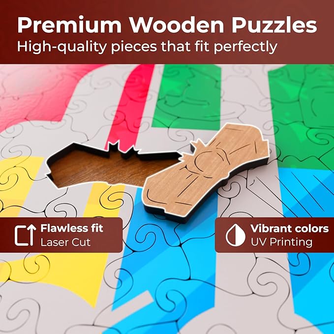 CRAFTHUB Harry Potter Puzzle – House Prides – A3 Size – Wooden Jigsaw Puzzles for Adults – 129 Unique Shaped Pieces – Officially Licensed Merchandise – 10.7" x 10.6"