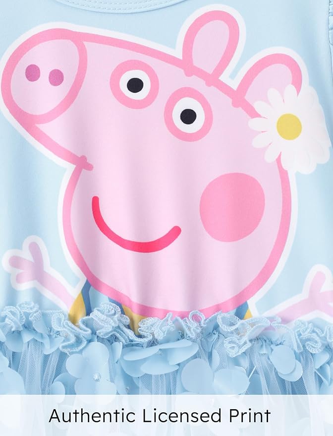 Peppa Pig Toddler Girls Dress for Fall Long Sleeve Tutu Dresses for Birthday Party Tulle Princess Dress Little Girl Size 2-6T