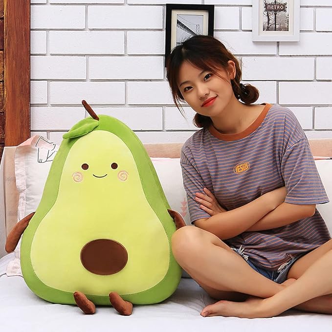 MMTTAO Stuffed Animal Avocado 15 Inch Plush Toys Squishy Snuggle Soft Kawaii Food Shaped Plushies Fruit Series Cute Dolls Collection Hugging Pillow Cushion Gifts for Kids Children Boys Girls, 15Inches