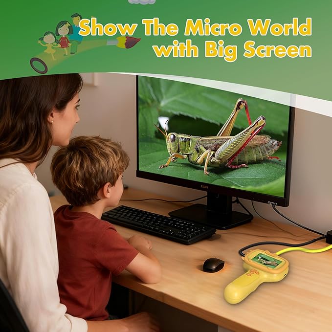 Borescope Camera with Light for Kids | STEM Science Educational Toy for 4 5 6 7 8 9 10 12 Years Old Boys & Girls | Birthday Gift for Outdoor Adventures & Nature Discovery (Orange)