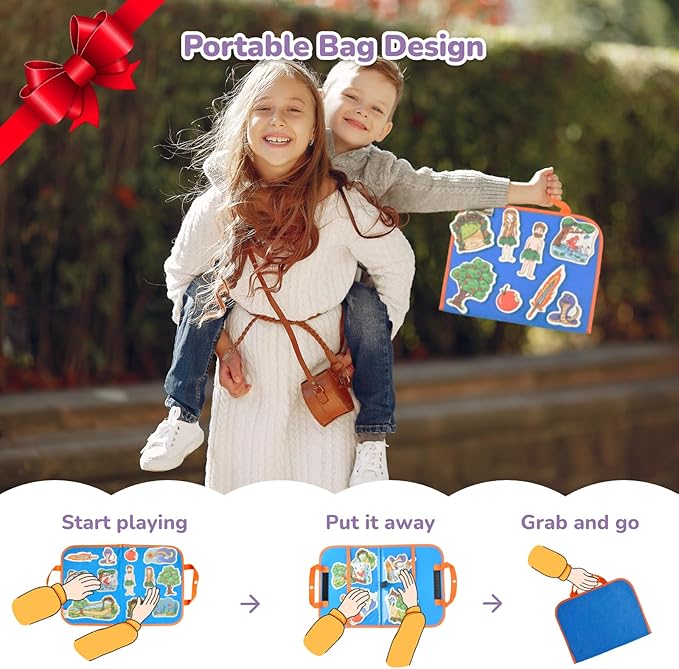 CHEFAN 12 Pack Felt Board Bible Stories Pieces，Flannel Board Stories for Preschool Activities Included a Felt Bag