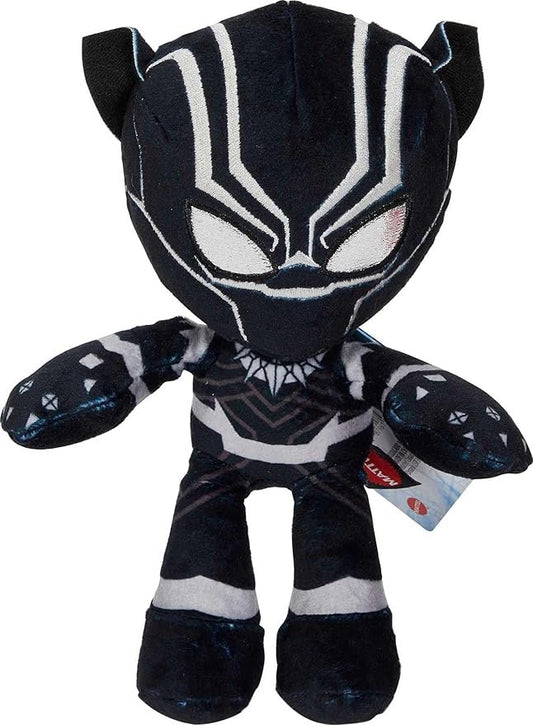 Mattel Marvel Black Panther Plush 8-inch Character Figure, T'Challa Super Hero Soft Doll