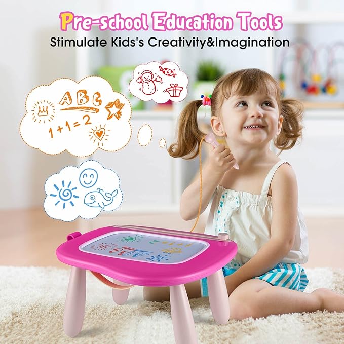 Smasiagon Magnetic Drawing Board for Toddlers: Erasable Doodle Board for Home, Travel & Preschool | Fun & Educational Toy for Baby Girls Boys(Ages 1-3) (Rose)