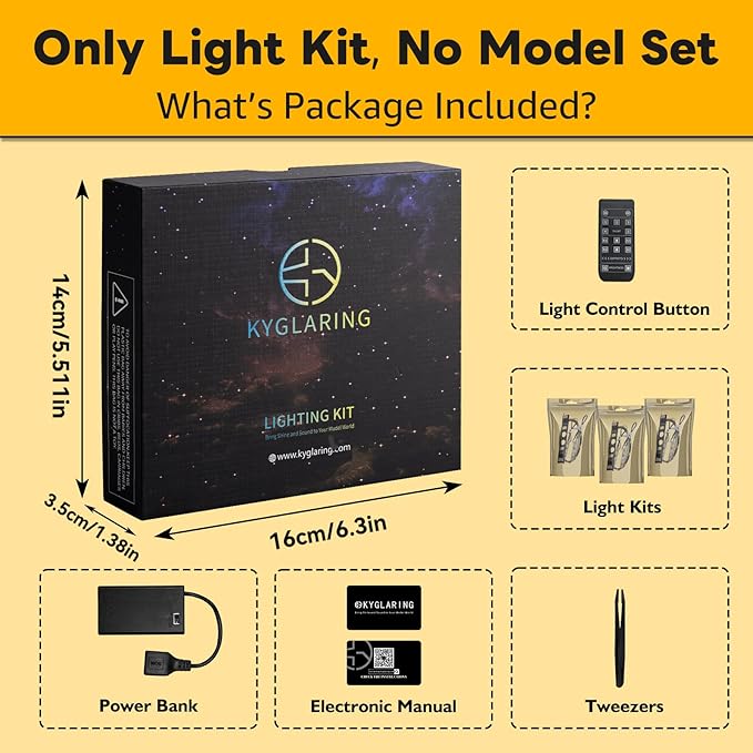 Kyglaring LED Light Kit Compatible with Lego Tim Burton's The Nightmare Before Christmas 21351 Building Blocks, Upgraded Lighting Accessories for 21351 Model Set, Lights Only, New 2025 RC Version