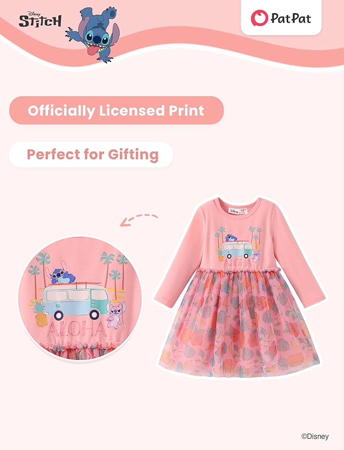 Disney Frozen Elsa Princess Cinderella Ariel Jasmine Rapunzel Baby/Toddler Dress, Ruffle Long-Sleeve Mesh Overlay Tulle Dress