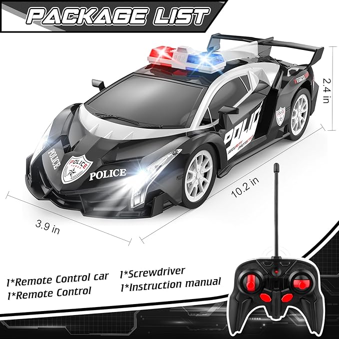 Growsland Remote Control Car Rc Cars for Boys 4-7 8-12, Kids Car Toys for Boys with Cool Flashing Light, Vehicle Hobby Race Cars Toys for Boy Girls Ages 4-6 5-7 6-8 8-12 Birthday Gift