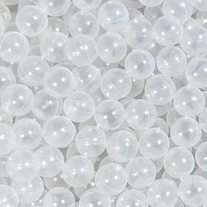 Ball Pit Balls 100 Phthalate Free BPA Free Crush Proof 2.16 Inches Plastic Balls for Ball Pit Ideal Gift for Toddlers Babies Kids Pool Water Toys Play Tent, Clear