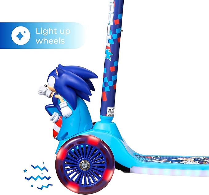 3D Kick Scooter for Kids, Self-Balancing 3 Wheeled Light Up Scooter with Extra Wide Anti-Slip Deck, Rear Brake, Lean to Steer, Lightweight Design, for Kids 3 and up, 75 LB Limit