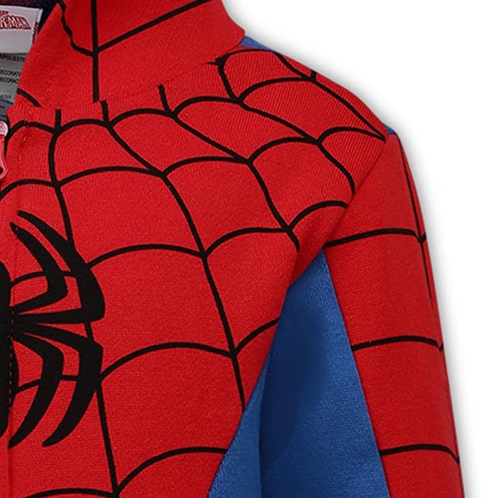 Marvel Avengers Captain America and Spider-Man Boys Zip-Up Hoodie for Toddlers and Big Kids