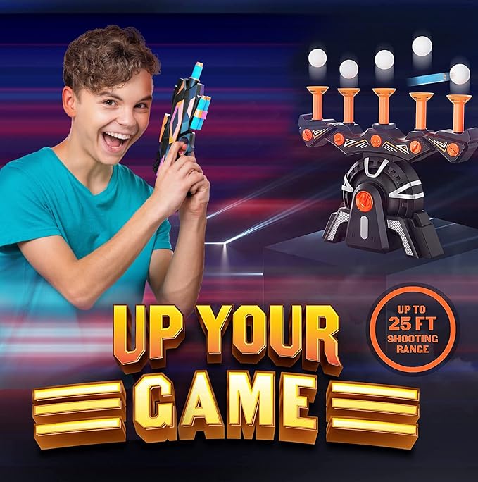 Hover Shot Shooting Toy for Kids - Ball Target Game for Nerf Guns - Cool Birthday Gifts Toys for Boys Age 6+ Year Old Boy Best Teenage Gift Idea - Gun, Targets & Darts - Powered by Plug or Batteries