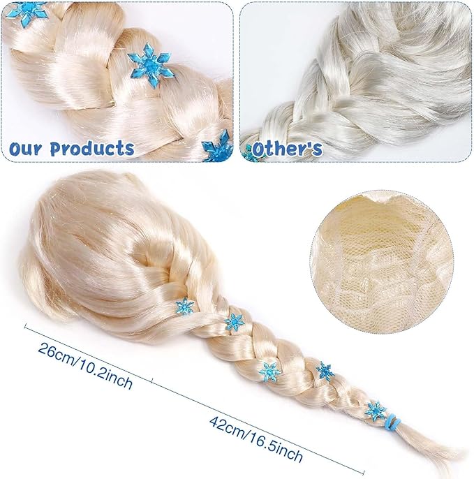 G.C Princess Dress Costume for Girls Toddler Princess Dress Up Clothes With Toys Crown Wig Wand Accessories Halloween Cosplay