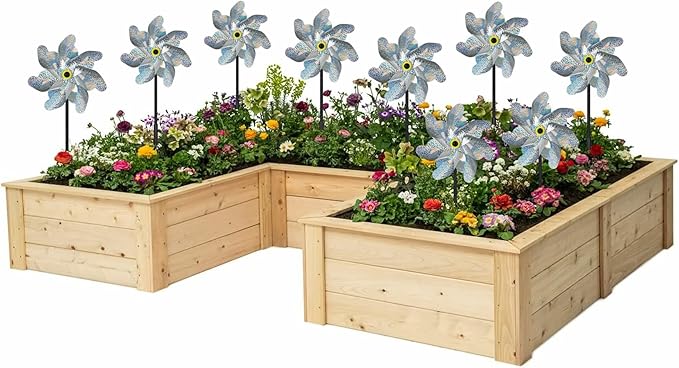 12 Pcs Reflective Pinwheels with Stakes, Sparkly Garden Pinwheels, Silver Wind Spinners for Yard and Garden