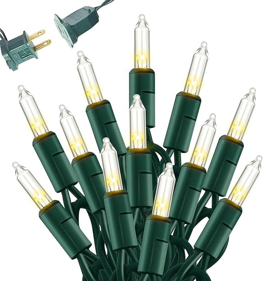 Dazzle Bright Christmas Mini String Lights, 60FT 300 Incandescent Green Wire Fairy Lights UL Certified Christmas Decorations for Indoor Outdoor Yard Party Xmas Tree Decor, Warm White