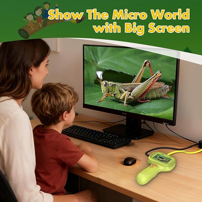 Borescope Camera with Light for Kids | STEM Science Educational Toy for 4 5 6 7 8 9 10 12 Years Old Boys & Girls | Birthday Gift for Outdoor Adventures & Nature Discovery (Yellow)