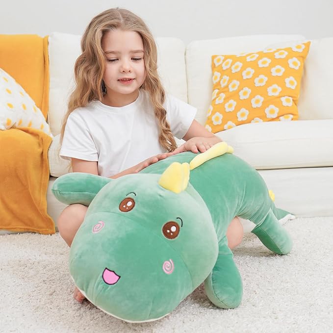 40 inch Giant Dinosaur Soft Body Pillow Plush Dino Toys, Cute Big 3.3 Feet Dinosaur Stuffed Animals, Gifts for Girls Kids Boys, Birthday