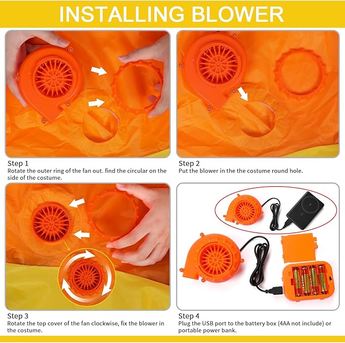 M MH ZONE Inflatable Duck Costume for Kids - Blow Up Ride on Yellow Halloween Party Suit for Boys Girls