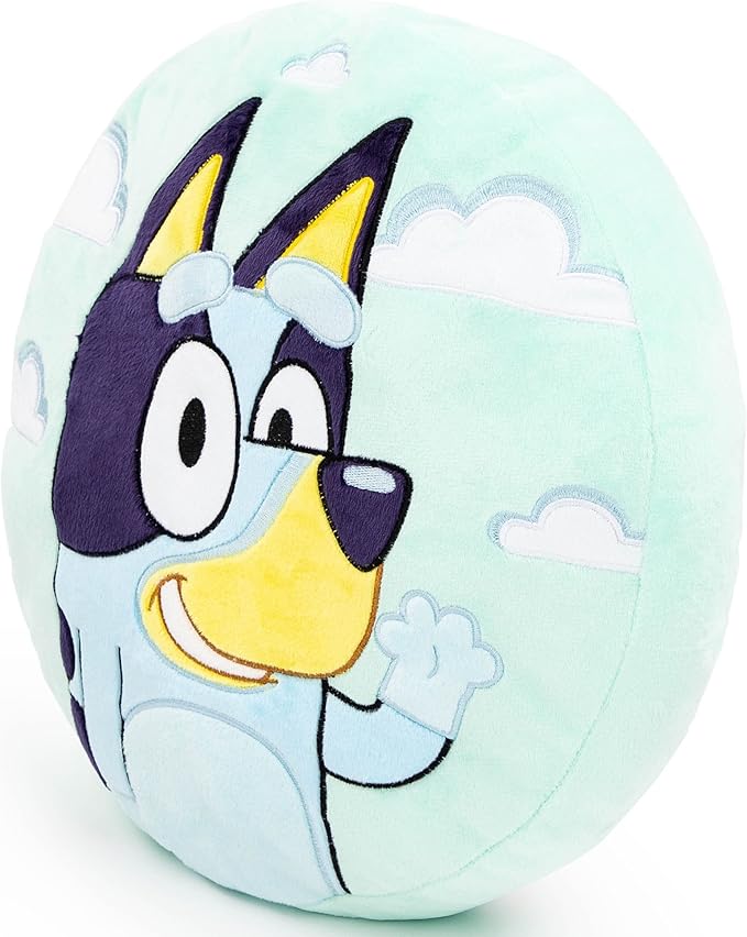 Jay Franco Bluey Shaped Decorative Pillow - Kids Super Soft Throw Plush Pillow - Measures 13 Inches (Official Bluey Product)