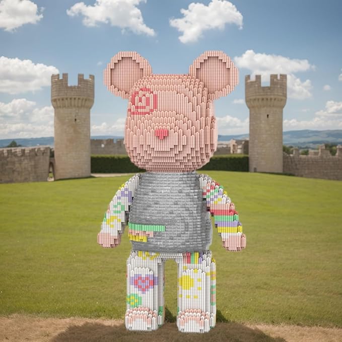 Bear Micro Mini Building Block Sets for Adults, No Compatible with Lego, 5250PCS Building Toys for Home & Office Decor, MOC 3D Creative Model Gifts for Christmas