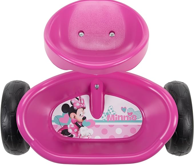 Huffy Disney Minnie Mouse Girl's Trike, Ideal for Ages 3+, Minnie Mouse Graphics, Pink Handlebar Bow Basket, Storage Bins for Snacks or Toys, Sturdy and Durable, Safe for Toddlers