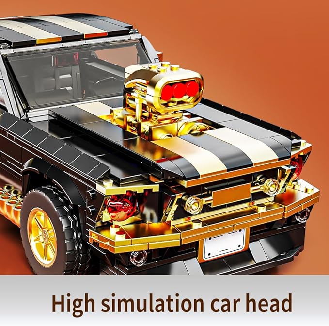 1:10 MOC Sports GTRS Car Building Blocks Toys Boys or Adults Kits， Building Set Raceing Car Model,Cars for Boys Age 14，(1680 Pieces)