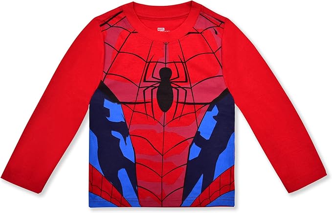 Marvel Spider-Man Boys Long Sleeve Shirt and Pants Set for Toddlers