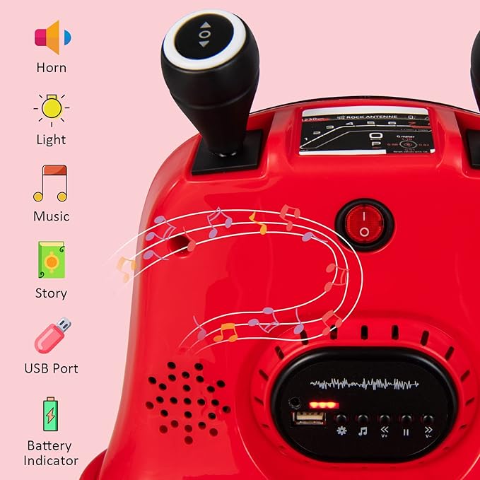 HONEY JOY 12V Bumper Car for Toddlers, Baby Ride on Bumper Car w/Dual Joysticks, Flashing LED Light & 360 Degree Spin, Electric Vehicle for Kids, Ride on Car w/Remote Control, Gift for Boys Girls