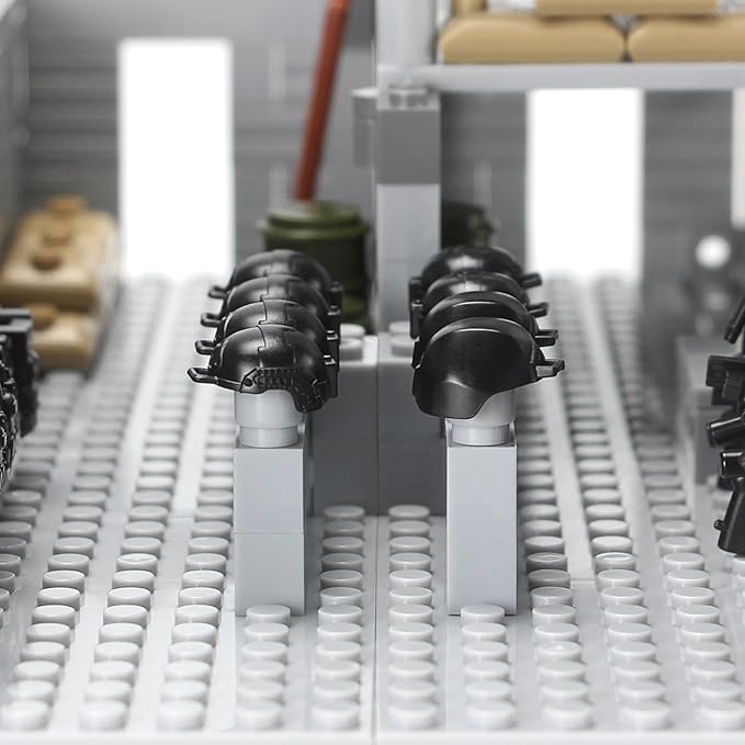 Military Base Building Bricks Set 389 Pieces Armory Defense Guard Tower Guns Army Weapons SWAT Gear Accessories for Soldier Figures Building Block Toy Compatible with Major Brands