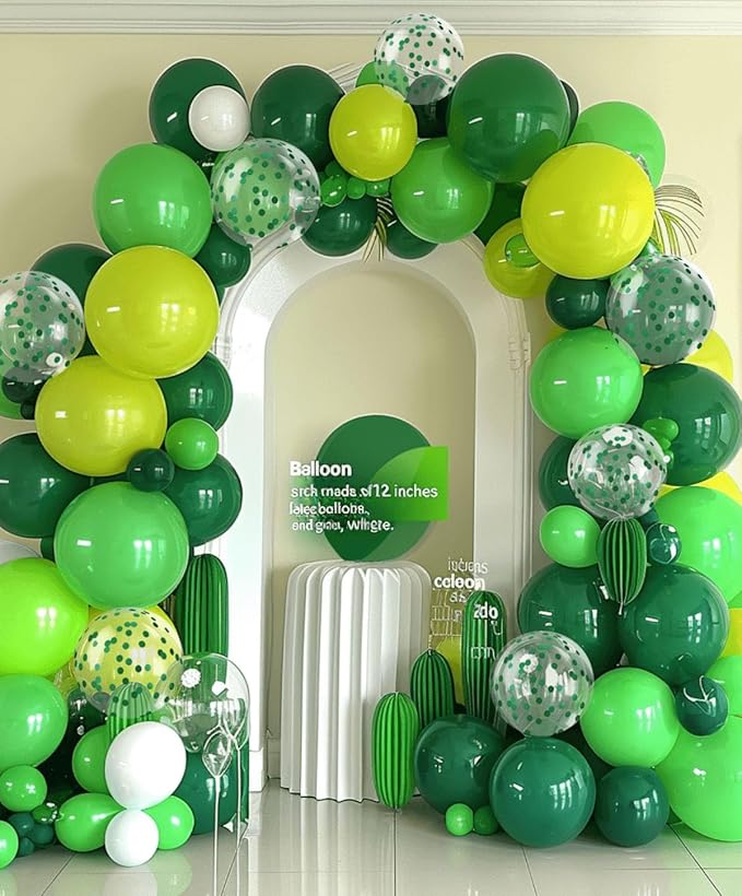 300 Pcs Green Balloons 12 Inch Different Shades of Green Party Balloon Set, of For Jungle Safari Party Supplies