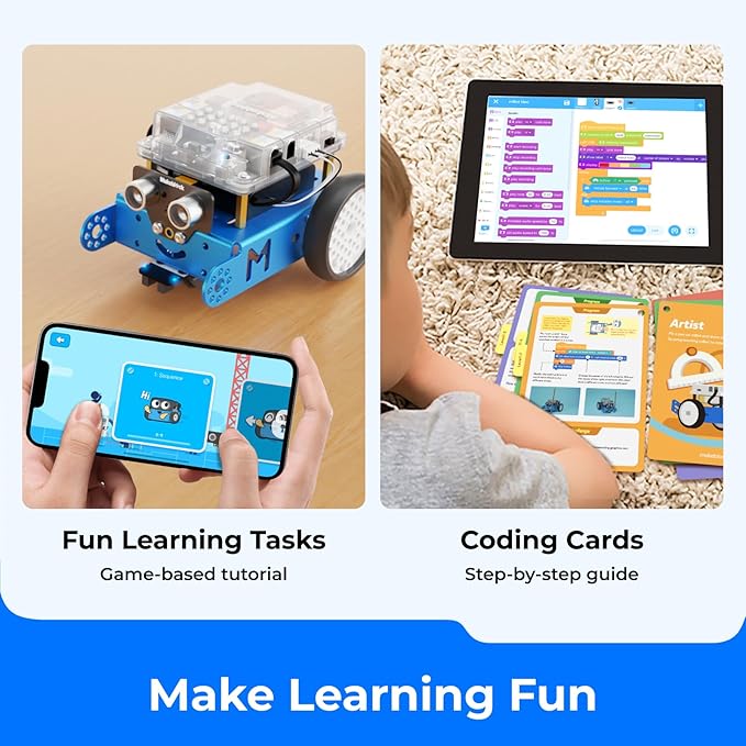 Makeblock mBot Robot Kit, Robotics for Kids Ages 8-12 Learn to Code with Scratch & Arduino, STEM Toys Science Kits for Kids Age 8-12 Boys and Girls Age 8+