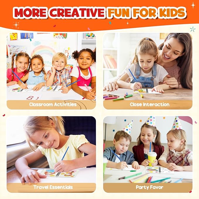 ZMLM 48 Water Coloring Books for Kids Party Favors - Mini Coloring Books Bulk for Ages 4-8,Small Birthday Goodie Bags Crafts Return Gifts Classroom Art Crafts Classroom Prizes