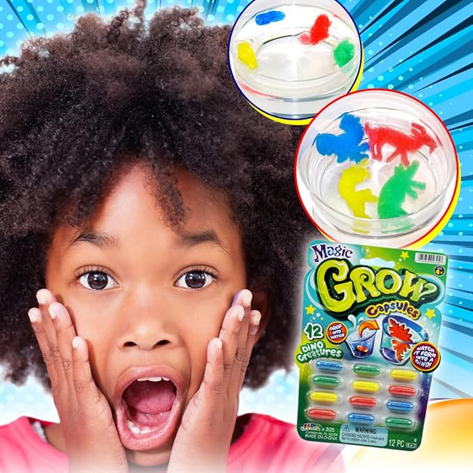 JA-RU Magic Grow Capsules, (3 Packs 36 Capsules Assorted). Water Growing Animals Capsules. Great Party Favor Kids Toy.305-3A