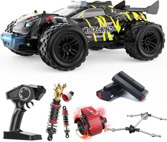 DEERC 1/14 Fast Brushless RC Car for Adults, 43 MPH High Speed 4x4 Off-Road RC Truck, Waterproof Monster Truggy, All Terrain Remote Control Drift Car for Boys 8-12, 2 Batteries, 3S Lipo Compatible