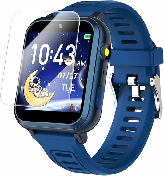 Kids Game Smart Watch for Kids with 24 Puzzle Games HD Touchscreen Camera Music Player Pedometer Alarm Clock Calculator Flashlight 12/24hr Kids Watch Gift for 4-12 Year Old Boys Toys for Kids
