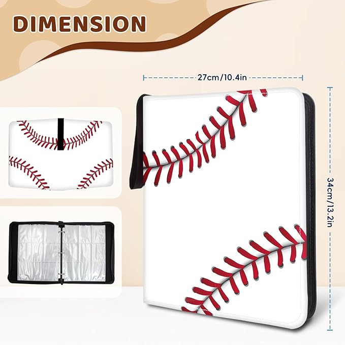 900 Pocket Baseball Trading Card Binder, Trading Card Storage Album with 50 Durable 9-Pocket Pages, Double Sided Pocket Zipper Binder for Christmas Thanksgiving Birthday
